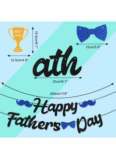 HOWAF Fathers Day Black Glitter Banner Happy Father'S Day Party Backdrop Banner Decoration Glitter Garland Banner For Papa'S Birthday Party Favors Photo Booth Supplies  - Image 2