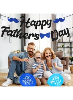 HOWAF Fathers Day Black Glitter Banner Happy Father'S Day Party Backdrop Banner Decoration Glitter Garland Banner For Papa'S Birthday Party Favors Photo Booth Supplies  - Image 3
