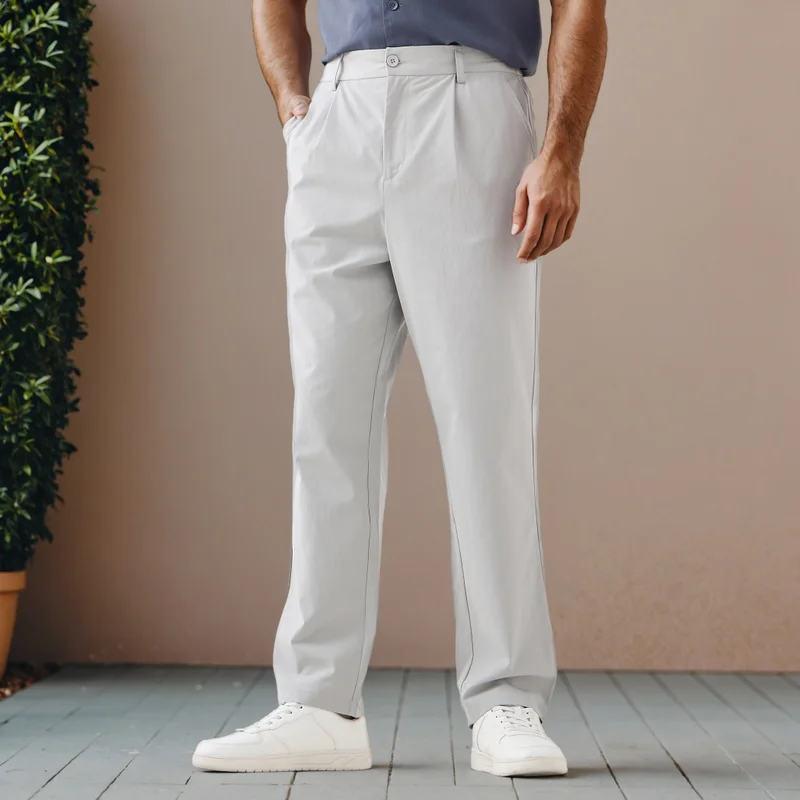 Iconic Regular Fit Pleated Pants with Flexi Waist and Pockets