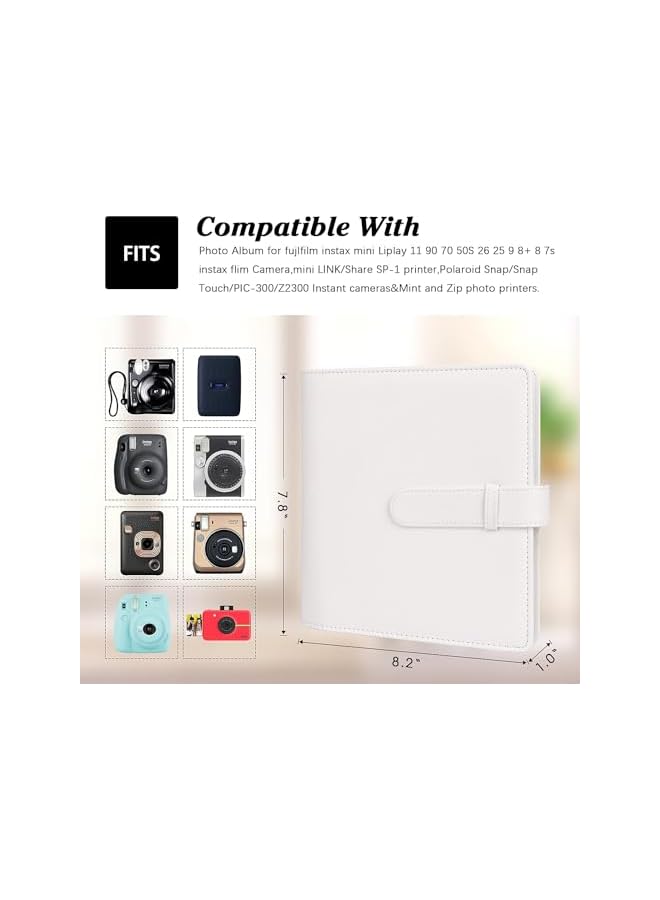 The Bros 256 Photos Album for Fujifilm Instax Mini Camera/Polaroid 2”x3” ZINK Pictures, 2x3 Photo Album Book for Fujifilm Instax Mini 11 12 evo 9 90 70 40 8 Instant Camera, For Instax Mini Instant Film (White) - Image 4