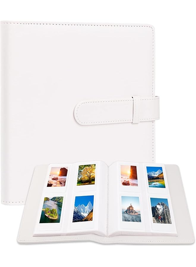 The Bros 256 Photos Album for Fujifilm Instax Mini Camera/Polaroid 2”x3” ZINK Pictures, 2x3 Photo Album Book for Fujifilm Instax Mini 11 12 evo 9 90 70 40 8 Instant Camera, For Instax Mini Instant Film (White) - Image 1