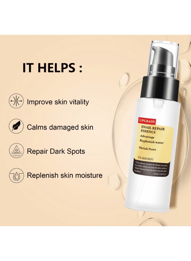 YURHERSU Advanced Snail Mucin Set, Face Skin Care Set, Korean Skincare Gift Set for Teenage Girls, Skin Care Products Set with Serum, Cream, Eye Cream, Toner, Facial Snail Mucin Kit for Women Hydrating 4PCS - Image 3