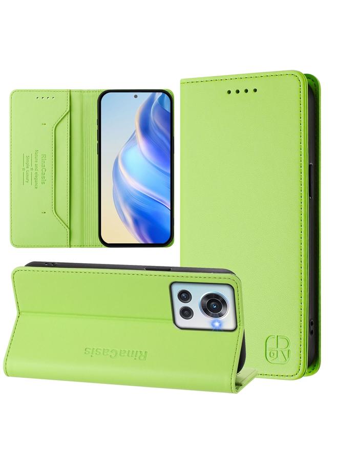 S-TOP Case For OnePlus 10R / OnePlus Ace RC01 Dual-Folded Magnetic Suction RFID Leather Phone Case - Image 1