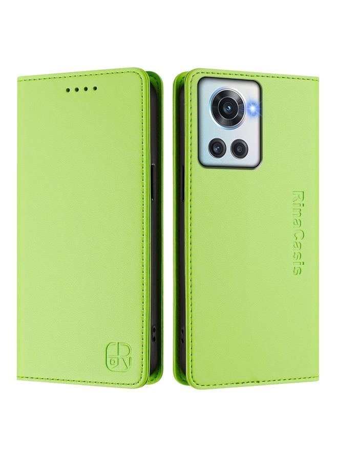 S-TOP Case For OnePlus 10R / OnePlus Ace RC01 Dual-Folded Magnetic Suction RFID Leather Phone Case - Image 2