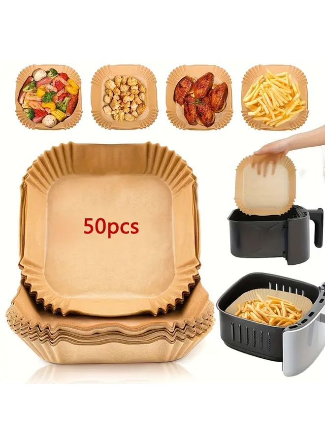 100pcs Waterproof Non Stick Parchment Paper Liners For Air Fryer Oven Microwave BBQ - Image 1