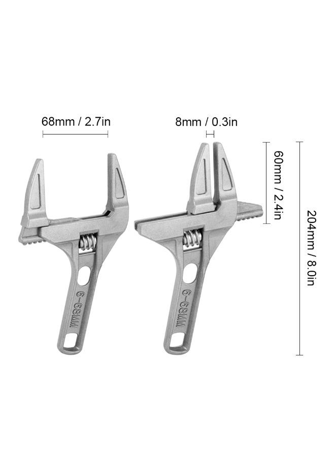 NIBEMINENT Multifunctional Adjustable Bathroom Wrench Silver 204mm  - Image 2