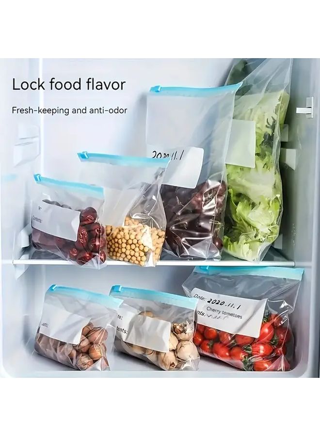 15pcs Reusable Food Grade Ziplock Storage Bags With Slider Zipper Airt Seal - Image 4