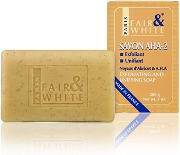 MITCHELL USA Fair White Original AHA Exfoliating Soap 200g 7oz Skin Brightening Soap Lactic Acid Bar Fade Dark Spots on Face Knees Body Armpits - Image 1