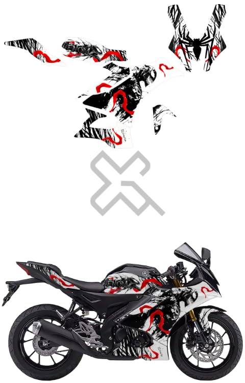 Grayfixx Venom Edition Full Sticker for R15M & V4 | Made in Premium Gloss Vinyl with FPF(Fade Protection Film), Water Proof, Precut Sticker, Pack of 1 Both Side with 2 Years Guarantee-Self-Adhesive - Image 1
