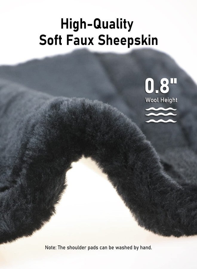 BELINOUS Faux Sheepskin Seat Belt Cover, Soft & Comfortable Seat Belt Shoulder Pad, Thick Car Seat Belt Cushion, Seat Belt Neck Protector for Kids Adults 4 Pack (Black) - Image 2