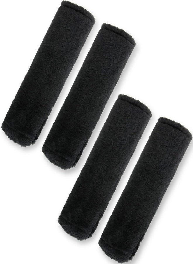 BELINOUS Faux Sheepskin Seat Belt Cover, Soft & Comfortable Seat Belt Shoulder Pad, Thick Car Seat Belt Cushion, Seat Belt Neck Protector for Kids Adults 4 Pack (Black) - Image 1