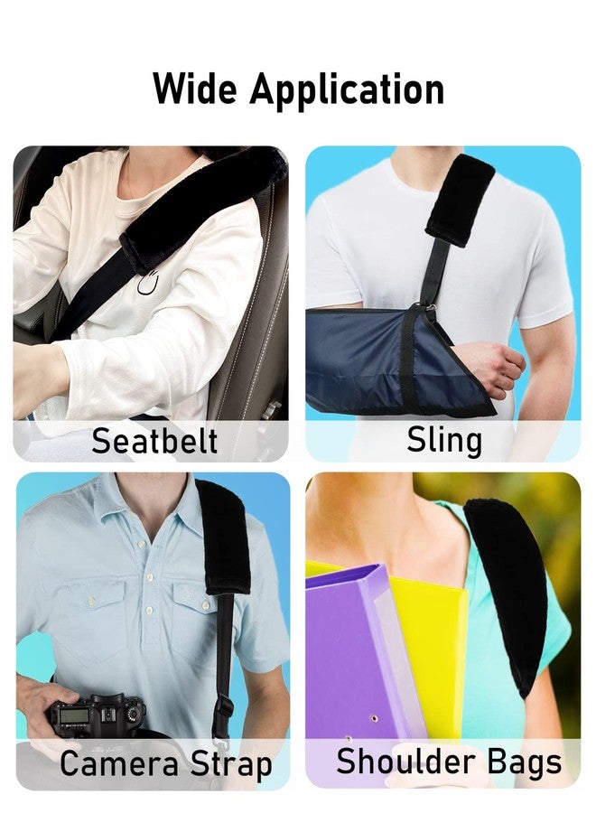 BELINOUS Faux Sheepskin Seat Belt Cover, Soft & Comfortable Seat Belt Shoulder Pad, Thick Car Seat Belt Cushion, Seat Belt Neck Protector for Kids Adults 4 Pack (Black) - Image 5