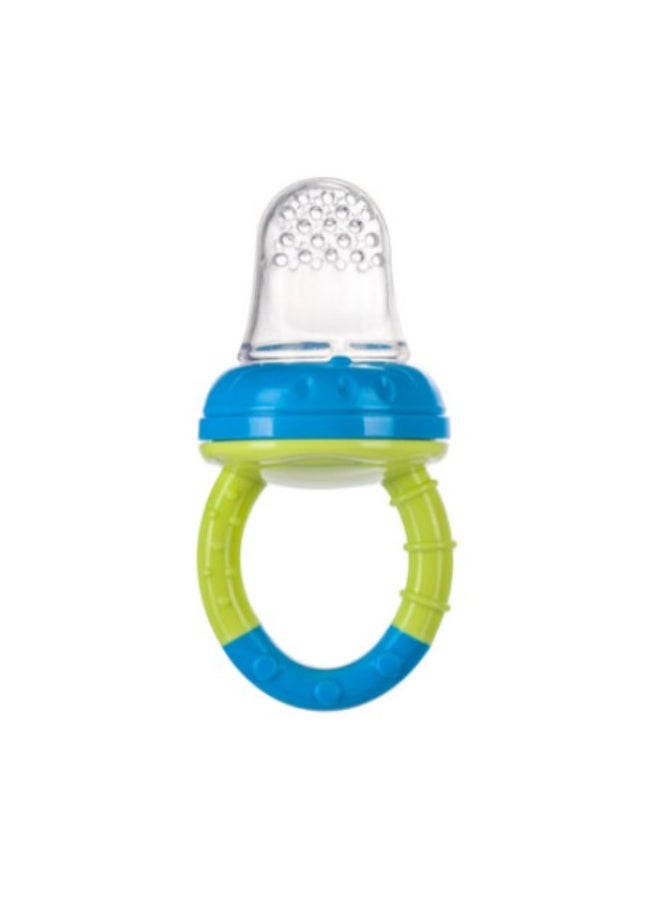 فوفا مغذي فواكه سيليكون للأطفال، خالي من مادة BPA، مقاس M، لون أزرق فيروزي، آمن للتنظيف بالغطاء - Image 2