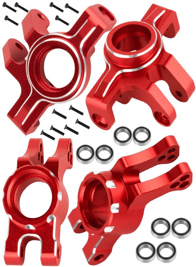 hopsupRC RC Upgrades Parts for 1/16 Mojave Grom 223S DSC 4X4 RTR,1/16 Mojave Grom 4X4 RTR,Front Steering Block Knuckles&Rear Hubs&C-Hubs Caster Blocks Hops Up,Replace ARA330841,Red - Image 1