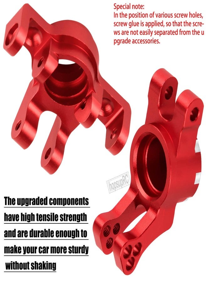 hopsupRC RC Upgrades Parts for 1/16 Mojave Grom 223S DSC 4X4 RTR,1/16 Mojave Grom 4X4 RTR,Front Steering Block Knuckles&Rear Hubs&C-Hubs Caster Blocks Hops Up,Replace ARA330841,Red - Image 4
