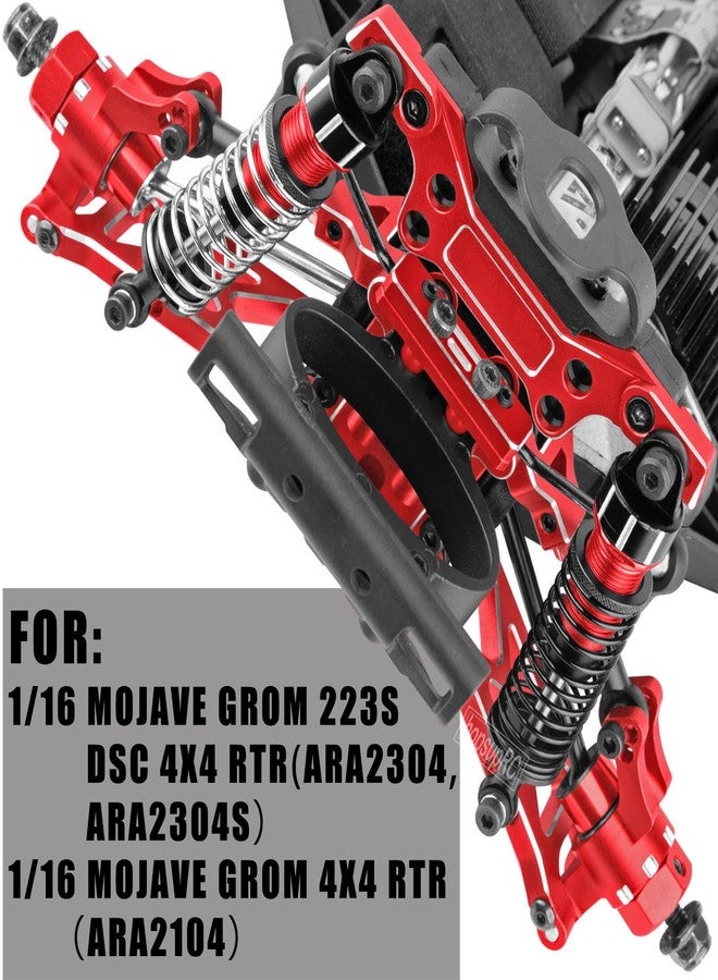 hopsupRC RC Upgrades Parts for 1/16 Mojave Grom 223S DSC 4X4 RTR,1/16 Mojave Grom 4X4 RTR,Front Steering Block Knuckles&Rear Hubs&C-Hubs Caster Blocks Hops Up,Replace ARA330841,Red - Image 2