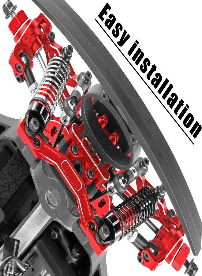 hopsupRC RC Upgrades Parts for 1/16 Mojave Grom 223S DSC 4X4 RTR,1/16 Mojave Grom 4X4 RTR,Front Steering Block Knuckles&Rear Hubs&C-Hubs Caster Blocks Hops Up,Replace ARA330841,Red - Image 3