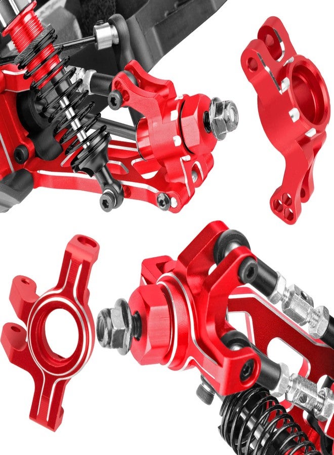 hopsupRC RC Upgrades Parts for 1/16 Mojave Grom 223S DSC 4X4 RTR,1/16 Mojave Grom 4X4 RTR,Front Steering Block Knuckles&Rear Hubs&C-Hubs Caster Blocks Hops Up,Replace ARA330841,Red - Image 5