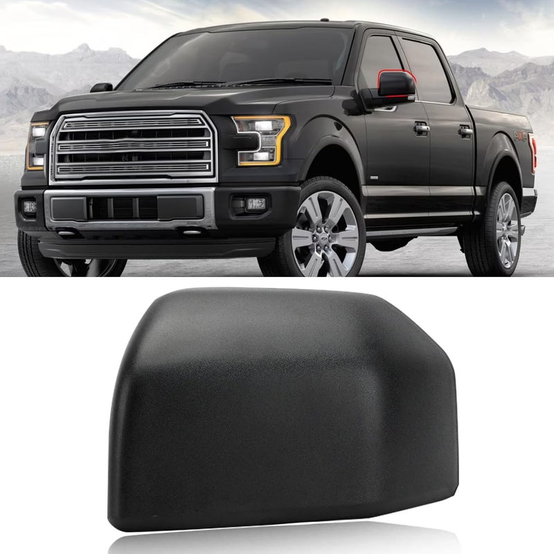 Moonlinks Compatible with Ford F150 2015 2016 2017 2018 2019 2020 Left Side Mirror Cover Replacement, Textured Black Left Driver Side Door Rearview Mirror Cover Trim F150 LH Side Mirror Cap Cover - Image 1