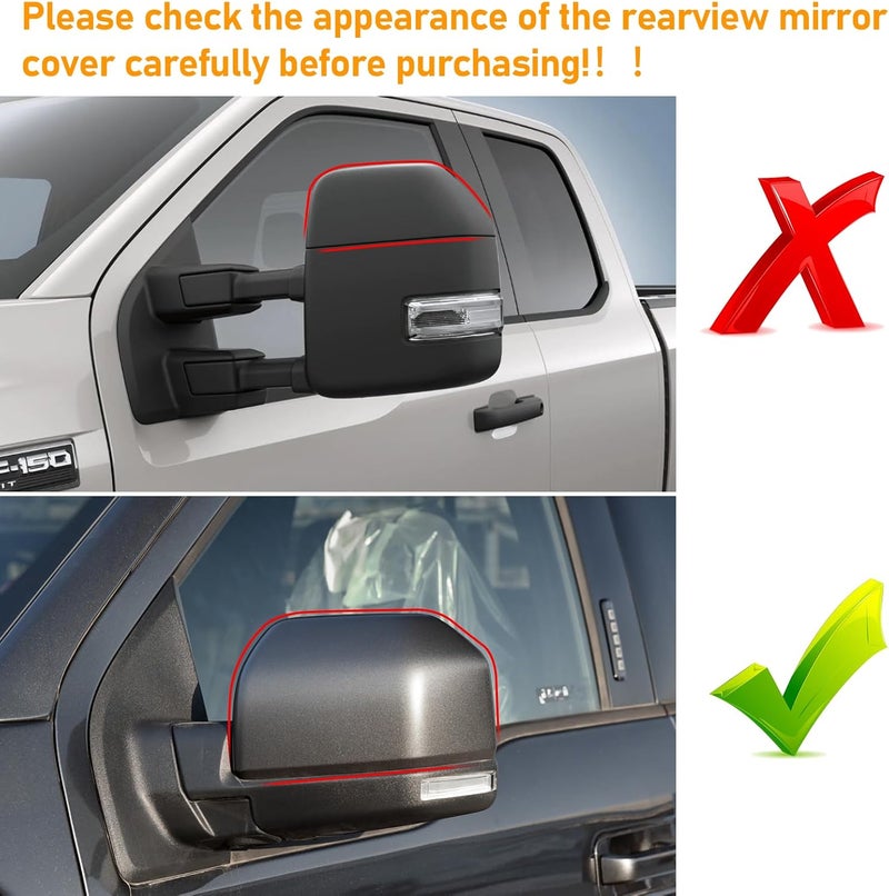 Moonlinks Compatible with Ford F150 2015 2016 2017 2018 2019 2020 Left Side Mirror Cover Replacement, Textured Black Left Driver Side Door Rearview Mirror Cover Trim F150 LH Side Mirror Cap Cover - Image 4