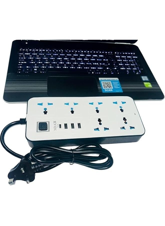 PROMASS Power Strip Extension Cord with 3 USB Socket, 6.56 FT Long UK Plug Extension Cable, 6 Outlets Power Extension, Fire resistance, Power Cord for Home, Office, Cruise Ship, Dorm Essential, and Travel  - Image 4
