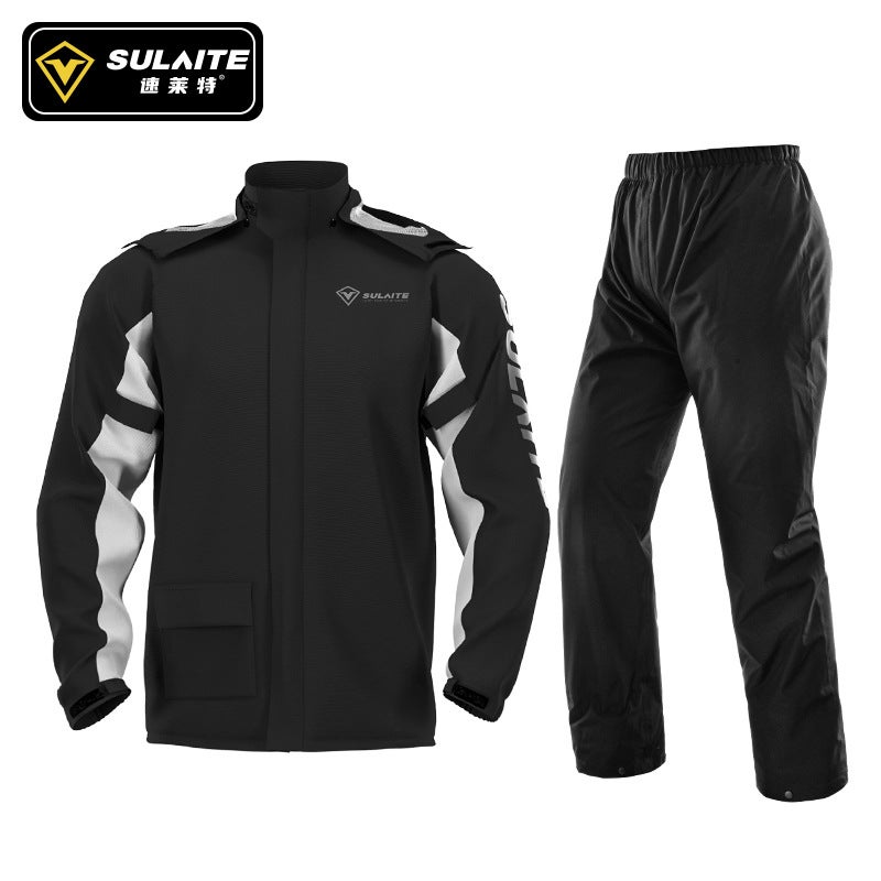 SULAE Motorcycle Rain Suit Waterproof Riding Jacket and Pants Set with Hidden Shoe Covers - Image 1