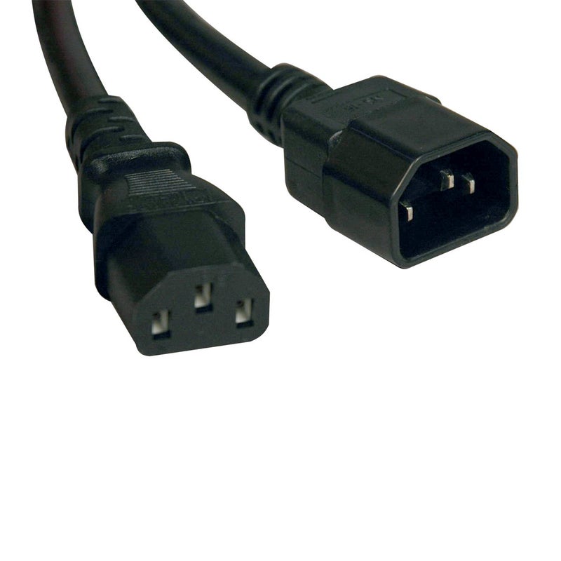 Tripp Lite Tripp Lite Heavy-Duty Power Extension Cord 15A, 14AWG (IEC-320-C14 to IEC-320-C13) 10-ft.(P005-010),Black 