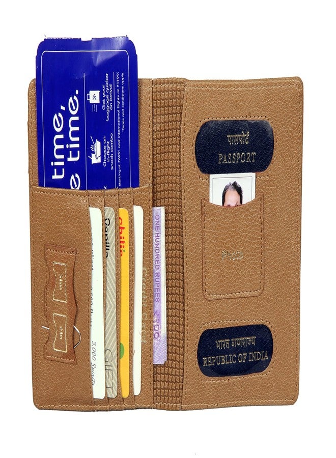 Sukeshcraft RFID Safe Passport Holder Cover Case Travel Document Organiser (Grain Beige) - Image 3