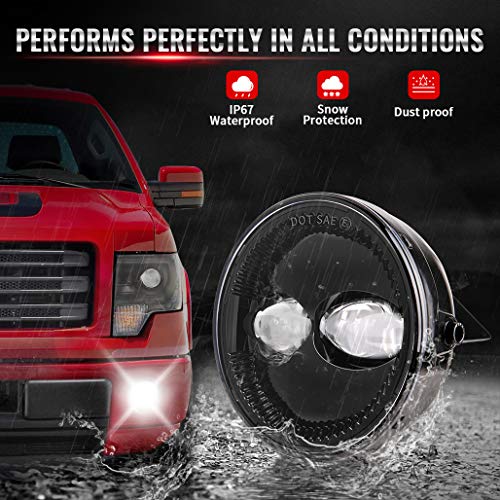 Z-OFFROAD DOT Approved LED Fog Lights for 2006-2014 Ford F150 2006 2007 2008 2009 2010 2011 2012 2013 2014 F150, Bumper Driving Lamp Set Assembly Kit - Black - Image 3