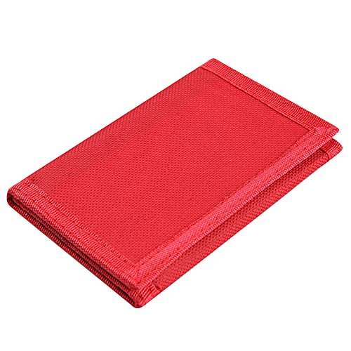 Lamiza Kids Wallet for Boys Girls Teens Trifold, Canvas Toddler Wallet for Boys, Cute Zipper Wallets Youth with Coin Pocket and Card Holders, Novelty Wallets for Childrens Birthday Gifts (Red) - Image 1