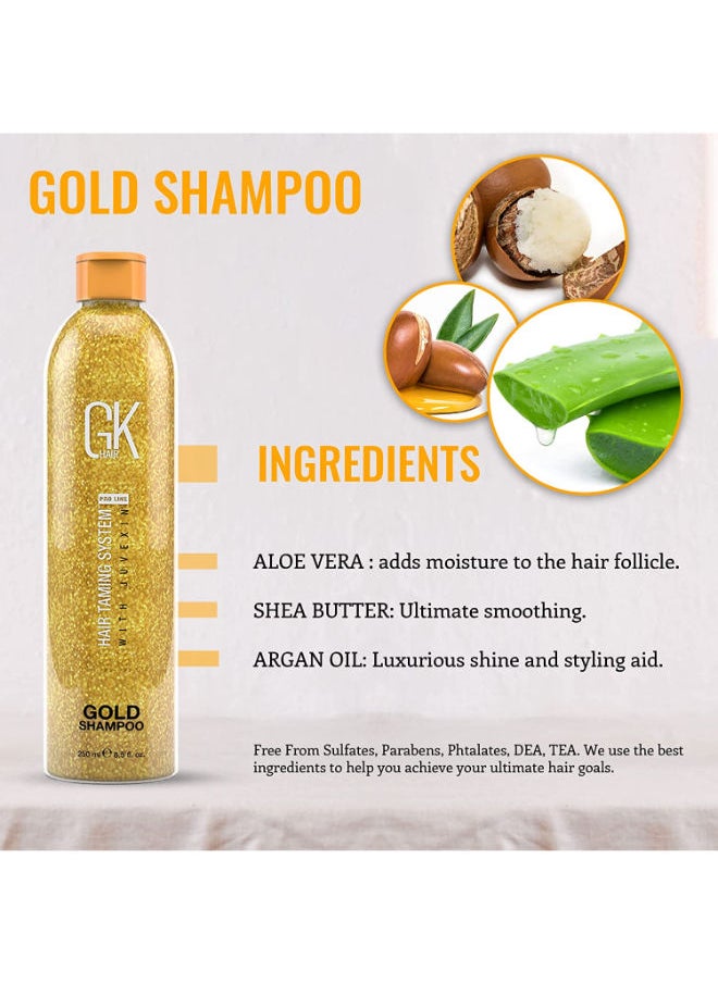 GK Hair Gold Shampoo (8.5 Fl Oz/250ml) Hair Moisturizing Shine and Protection With Argan Oil, Shea Butter, Natural Oils All Hair Types  - Image 5