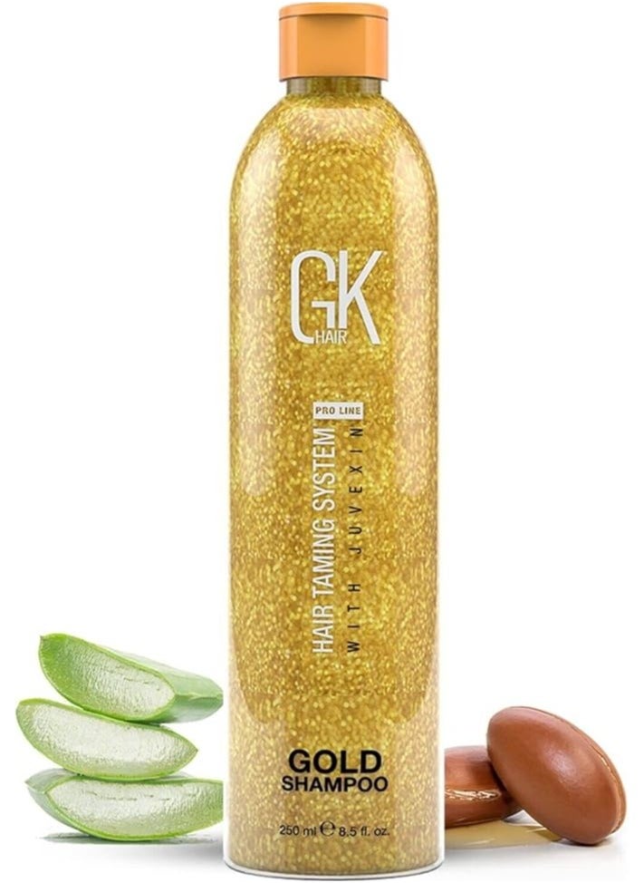 GK Hair Gold Shampoo (8.5 Fl Oz/250ml) Hair Moisturizing Shine and Protection With Argan Oil, Shea Butter, Natural Oils All Hair Types  - Image 1