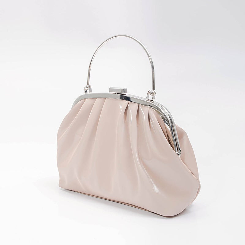 Girl'S Heart Pleated Cloud Bag Summer Bag Cute Small Satchel Evening Bag Hand Carrying Out Princess Bag - Image 5