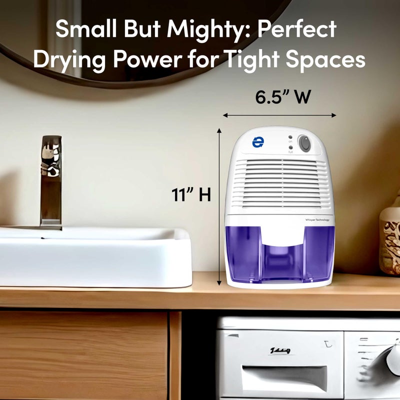 Eva-Dry إيفا-دراي EDV-1100 مزيل الرطوبة الهادئ 16 أونصة مع إيقاف التشغيل التلقائي وإعادة التشغيل للمساحات الصغيرة في منزلك، RV، سيارة، والتخزين حتى 122 قدم مربع - Image 2