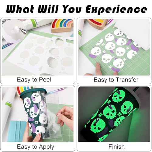 WRAPXPERT White Glow in the Dark Vinyl,Glow in the Dark Permanent Adhesive Vinyl Roll for Wrap,Stickers,Decal,Lettering,12" x5ft - Image 3
