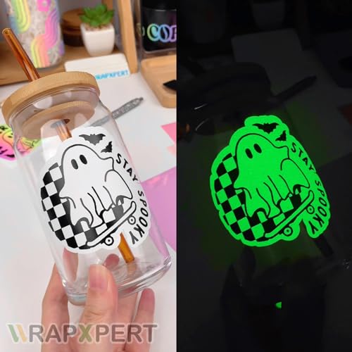 WRAPXPERT White Glow in the Dark Vinyl,Glow in the Dark Permanent Adhesive Vinyl Roll for Wrap,Stickers,Decal,Lettering,12" x5ft - Image 2