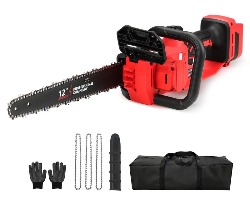 FXAFXA Brushless Electric Chainsaw 12" Cordless Tool Only for Milwaukee M18 18V Battery with Auto Oiler & Security Lock, for Tree Saw Trimming and Branch Wood Cutting (Tool Only) - Image 1