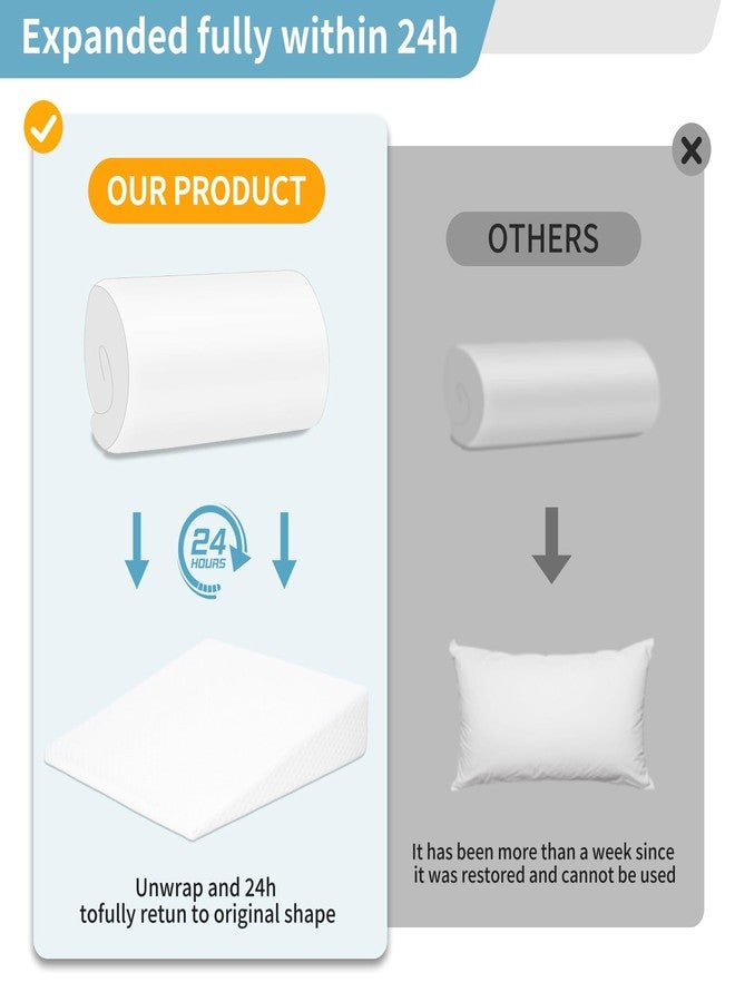 VADSBO Wedge Pillow, Bed Wedge Pillows for Sleeping, Snoring, Back Support, After Surgery, Foam Triangle Pillow, Removable Washable Cover, 7.5in/White - Image 3