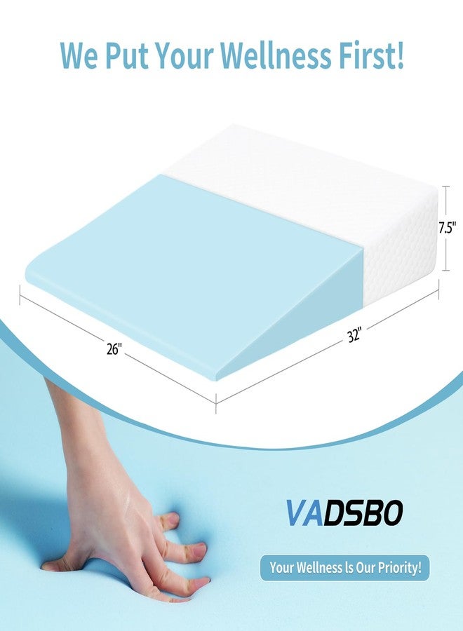 VADSBO Wedge Pillow, Bed Wedge Pillows for Sleeping, Snoring, Back Support, After Surgery, Foam Triangle Pillow, Removable Washable Cover, 7.5in/White - Image 2