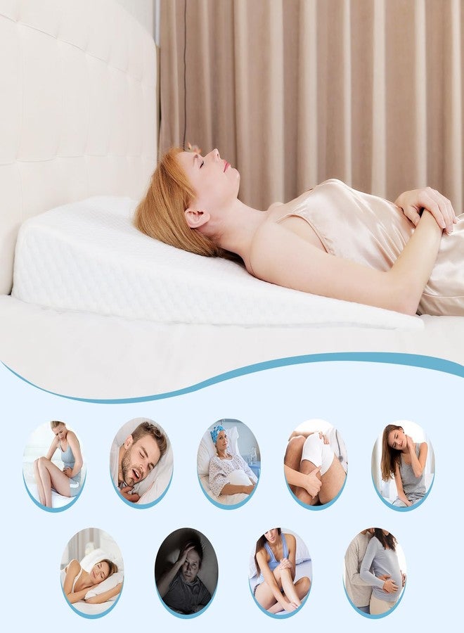 VADSBO Wedge Pillow, Bed Wedge Pillows for Sleeping, Snoring, Back Support, After Surgery, Foam Triangle Pillow, Removable Washable Cover, 7.5in/White - Image 4