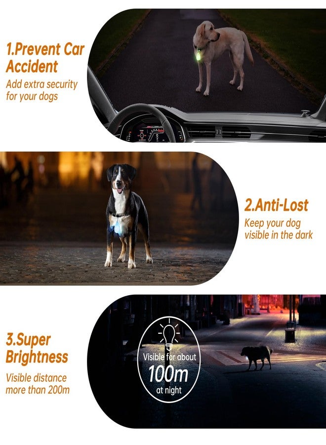 CHUKCHI 2Pack LED Rechargeable Dog Collar Lights, Light up Dog Collar, 3 Modes Dog Lights for Night Walking Waterproof Dog Light Safety for Running, Camping, Climbing, Bike - Image 5
