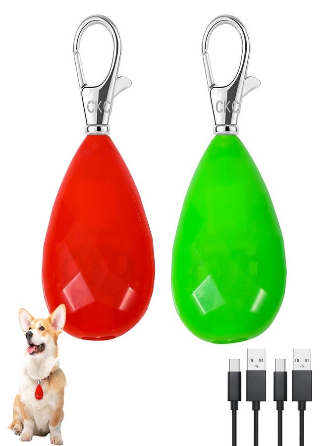 CHUKCHI 2Pack LED Rechargeable Dog Collar Lights, Light up Dog Collar, 3 Modes Dog Lights for Night Walking Waterproof Dog Light Safety for Running, Camping, Climbing, Bike - Image 1