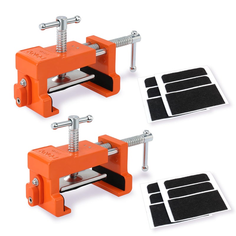 PONY 2-Pack Cabinet Clamps, 8510 Cabinet Claw, Face Frame Clamps for Installing Cabinets, 440 lbs Load Limited Orange - Image 1