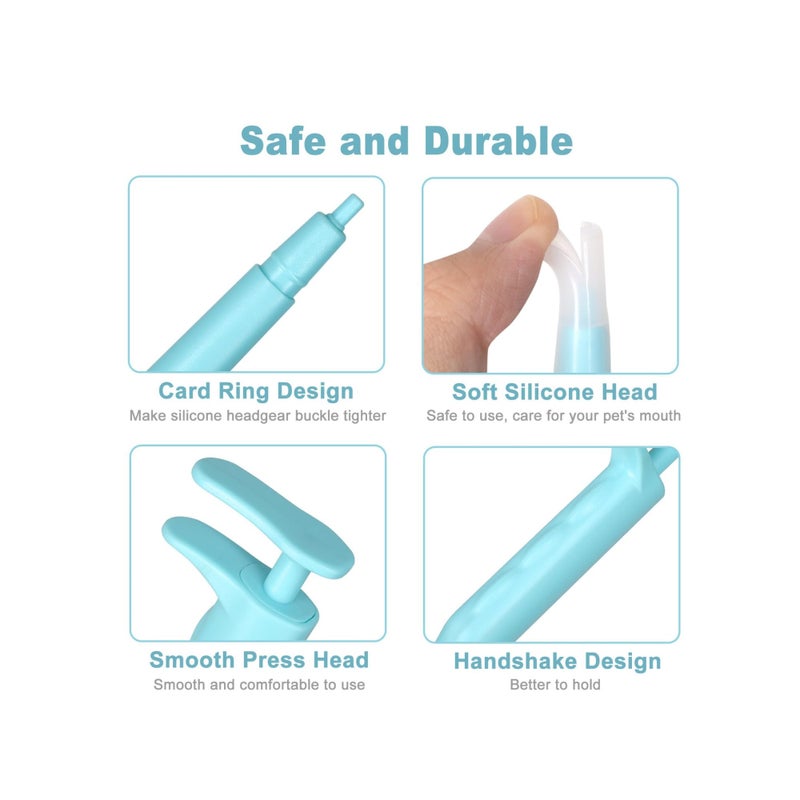 SOLARAE Pet Pill Dispenser, Pet Piller Gun Oral Tablet Capsule, Pet Piller Soft Tip Tablet Silicone Pusher Pill Feeder for Cats, Dogs, and Small Animals 2PCS (Blue) - Image 3