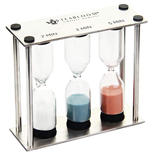 Teabloom Tea Timer 2 Minutes for LightStrength WhiteGreen Teas 3 Minutes for MediumStrength BlackOolong Teas and 5 Minutes for FullStrength BlackOolongHerbal Teas