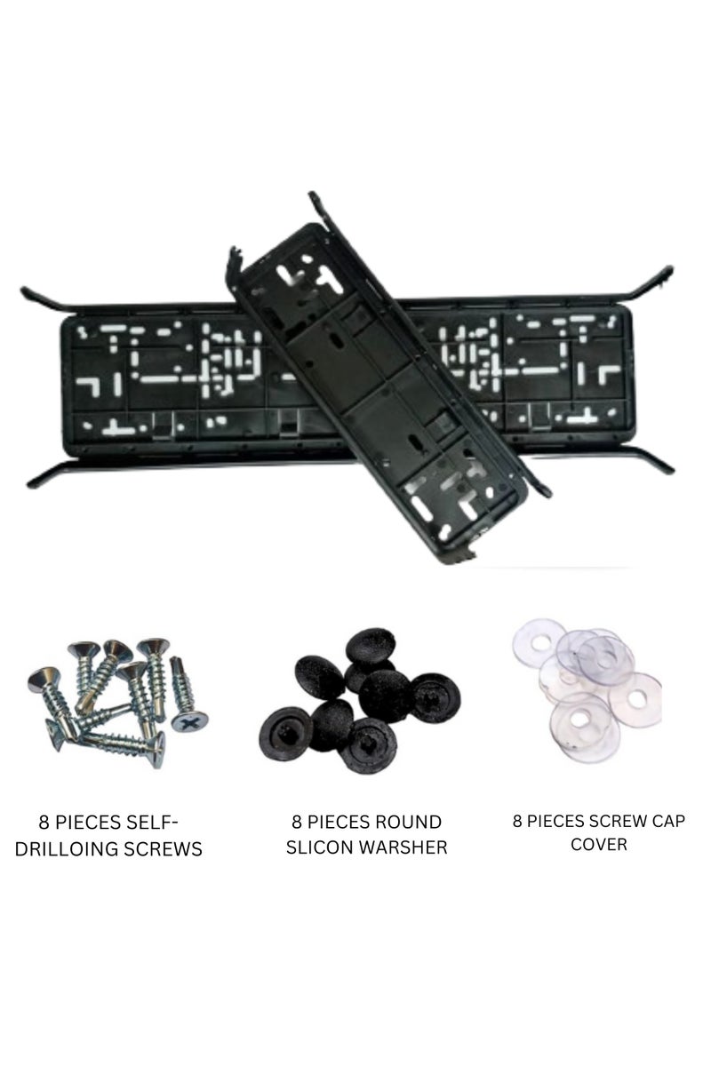 إيتافا حامل إطار لوحة أرقام فاخر للسيارات | إطارات لوحات طويلة وصغيرة للسيارات الرياضية والفاخرة | طقم قطعتين مع 8 براغي تثبيت | المقاسات: 31×10 سم و53×13 سم | غطاء لوحات فاخر لجميع إمارات الدولة – الإمارات العربية المتحدة - Image 3