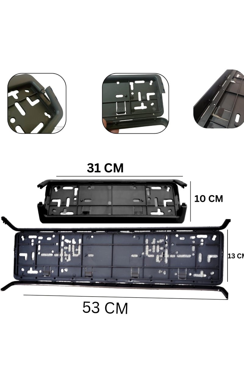 إيتافا حامل إطار لوحة أرقام فاخر للسيارات | إطارات لوحات طويلة وصغيرة للسيارات الرياضية والفاخرة | طقم قطعتين مع 8 براغي تثبيت | المقاسات: 31×10 سم و53×13 سم | غطاء لوحات فاخر لجميع إمارات الدولة – الإمارات العربية المتحدة - Image 5