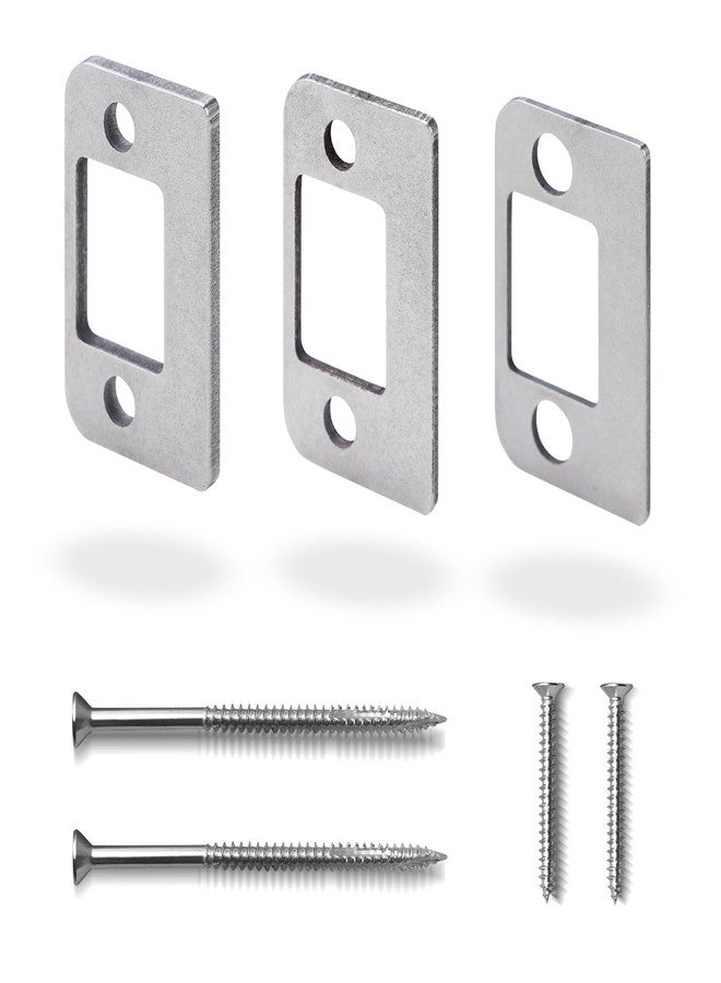 MOSECYOU Door Strike Shim Plates, Standard Size Spacer, Stainless Steel, Set of 3 Different Thickness, Fix Door won’t Stay Shut, Block the Access to Latch (Silver, 1 Pack) - Image 1