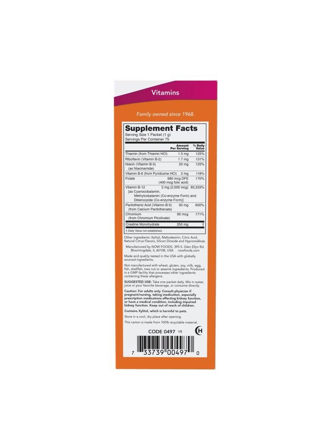 now Supplements, Instant Energy B-12 (2,000 mcg of B-12 per packet), Cellular Energy Boost*, 75 Packets - Image 2