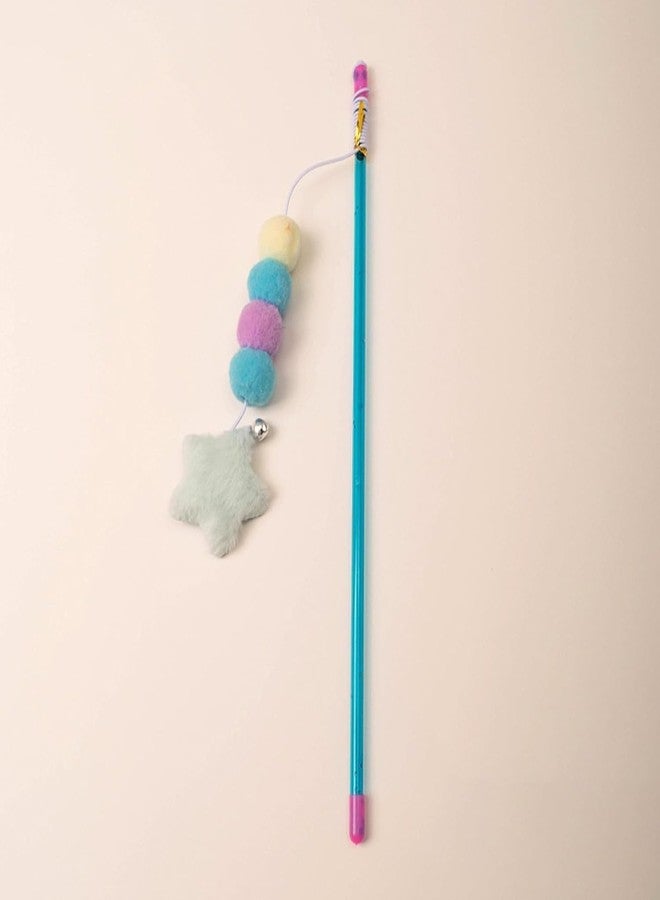 Weicoca Pink Cat Stick Toy, Cat Teaser Wand Toys, Interactive Cat Toys, Elastic Rope Plush Ball Star Pendant Bite Comfortable Grip, Indoor Cats and Kitten Wand Cat Mice and Animals - Image 3